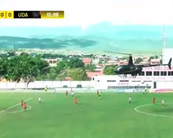Triunfo da UDA é marcado por pouso de helicóptero durante a partida; confira o vídeo