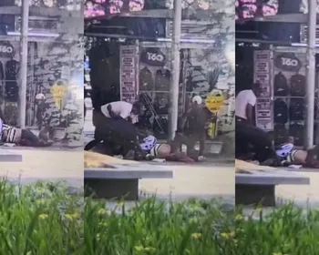VÍDEO: ladrões imobilizam, arrastam e agridem homem durante roubo