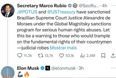 
				A reação de Elon Musk ao saber de sanções de Trump a Moraes
			
			