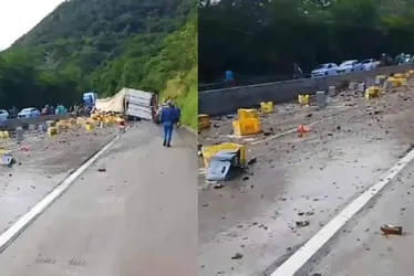 
				Carreta carregada de cerveja tomba na BR-101 em Flexeiras e espalha carga na pista
			
			