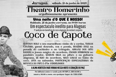 
			
				“Coco de Capote - Noite dos Cocos e Emboladas” celebra a tradição do coco de roda em Alagoas
			
			