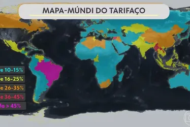 
				Mapa do tarifaço mostra países mais e menos afetados; Brasil tem maior taxa
			
			