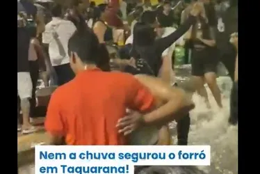 
				Mesmo com temporal, povo dança forró em Taquarana; vídeo viraliza
			
			