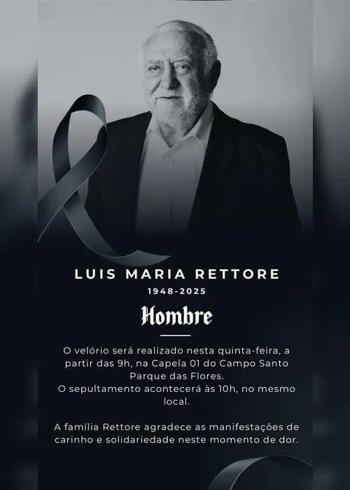 
			
				Morre, aos 77 anos, o empresário Luís Maria Rettore
			
			