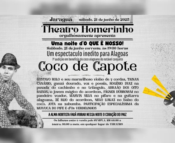 “Coco de Capote - Noite dos Cocos e Emboladas” celebra a tradição do coco de roda em Alagoas