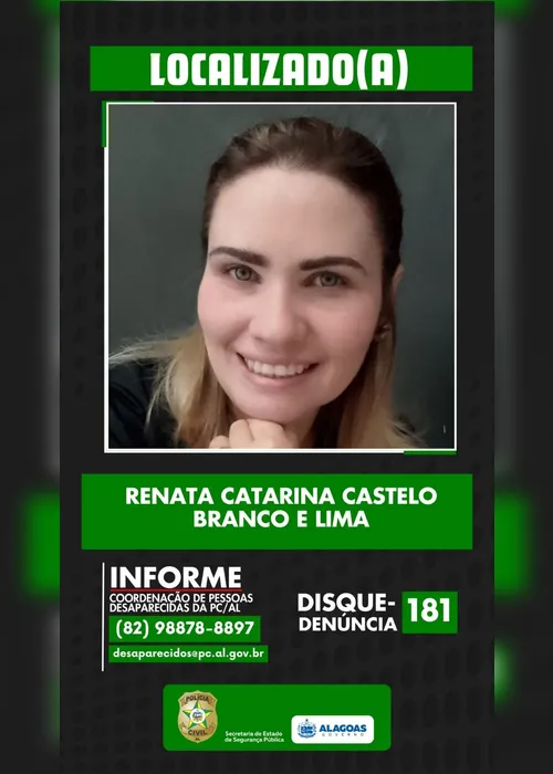 
				Após passar noite na rua, filha de ex-prefeito de Porto Calvo é encontrada
			
			