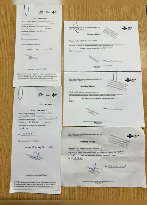 
				Atestado falso por R$ 70: veja como funcionava o esquema em Arapiraca
			
			