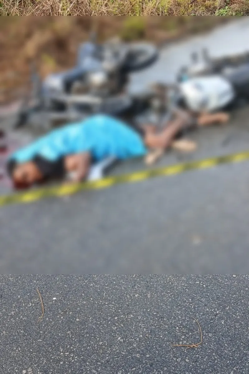 Colisão frontal entre motos deixa dois mortos e uma mulher em estado grave em Passo de Camaragibe