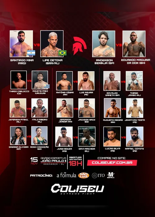 
				Coliseu Extreme Fight é montado em Arapiraca e promete noite histórica de MMA
			
			