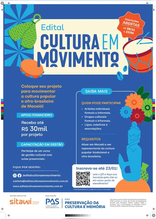
				Edital Cultura em Movimento abre inscrições para grupos de Cultura Popular e Afro-Brasileira
			
			