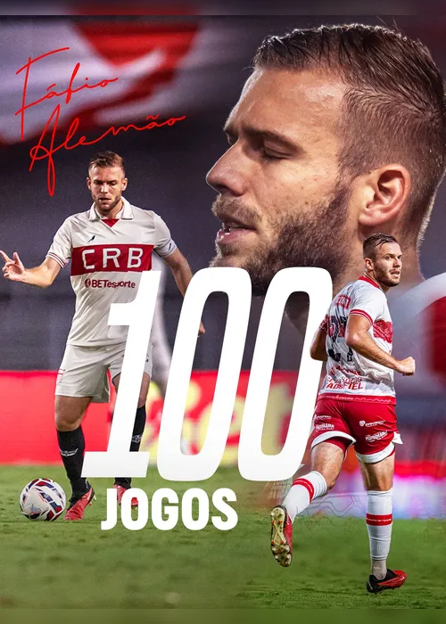 
				Fábio Alemão chega à marca de 100 jogos com a camisa do CRB
			
			