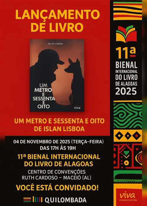 
				Livro “Um Metro e Sessenta e Oito” será lançado na Bienal de Alagoas
			
			