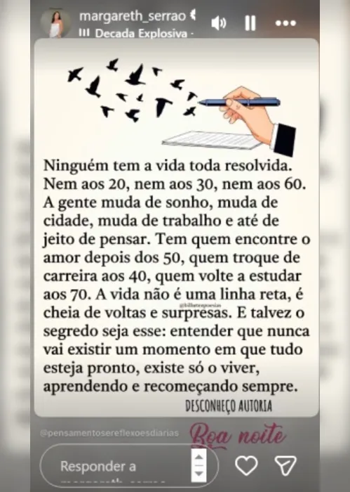 
				Mãe de Virginia publica reflexão após término de Zé Felipe e Ana Castela
			
			