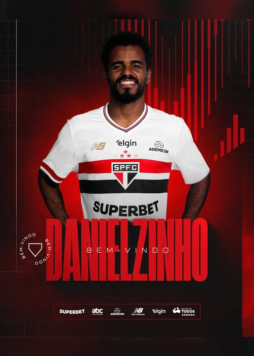 
				São Paulo anuncia volante Danielzinho como novo reforço; veja detalhes
			
			