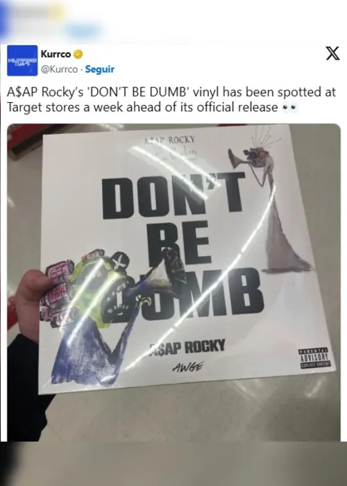 
				Vinil de novo álbum de A$AP Rocky chega às lojas antes do lançamento
			
			