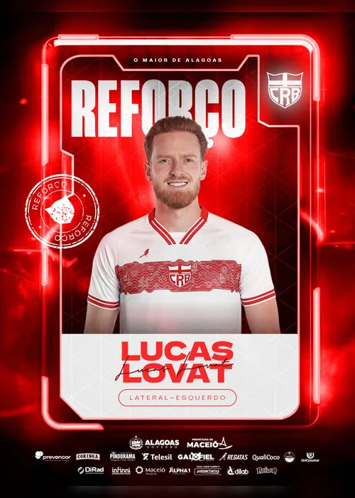 
				CRB anuncia contratação do lateral-esquerdo Lucas Lovat, ex-Goiás
			
			