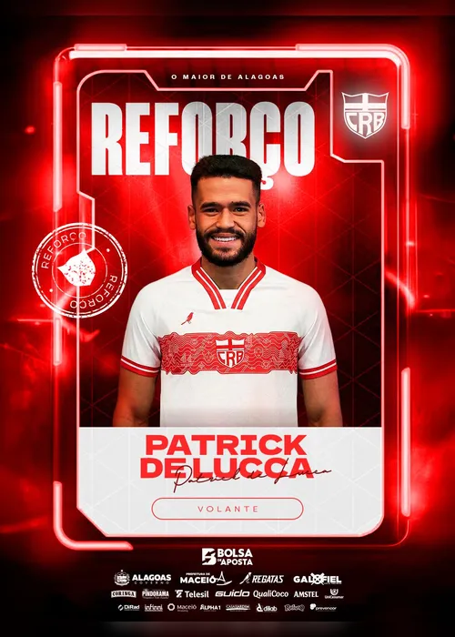 <br /> CRB anuncia contratação do volante Patrick de Lucca, ex-Bahia e Vasco<br /><br />