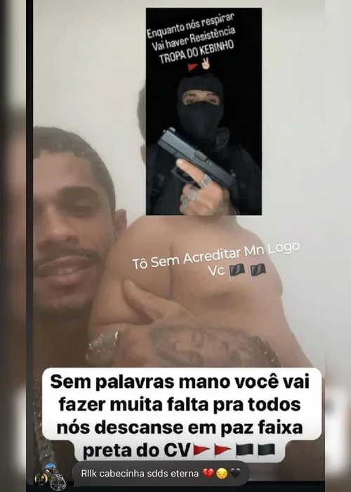 
				Morto em confronto com a PM, faccionado recebe homenagens de comparsas nas redes

			