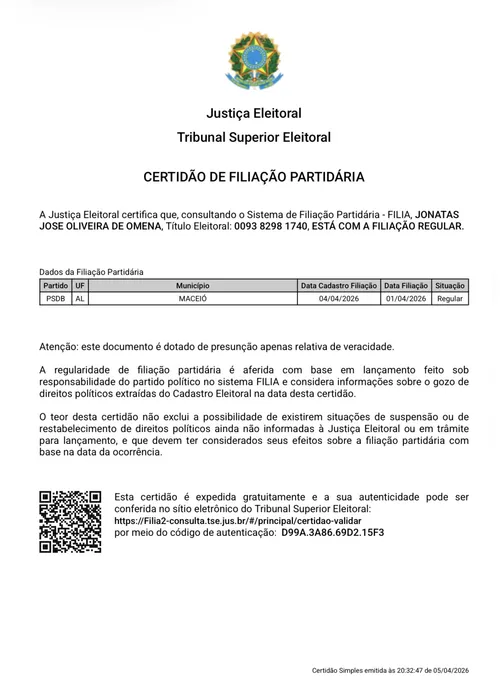
				Documentos mostram filiação de vereadores ao PSDB e PL anuncia ofensiva para recuperar mandatos; veja!
			
			
