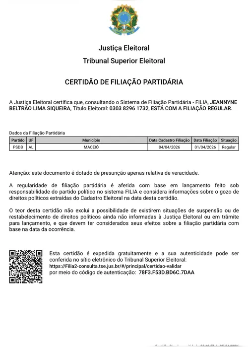 
				Documentos mostram filiação de vereadores ao PSDB e PL anuncia ofensiva para recuperar mandatos; veja!
			
			