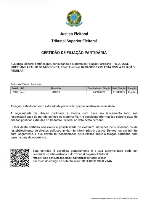 
				Documentos mostram filiação de vereadores ao PSDB e PL anuncia ofensiva para recuperar mandatos; veja!
			
			