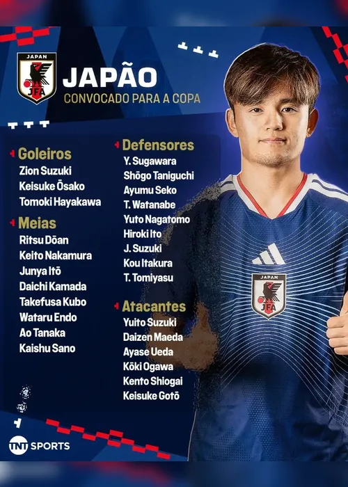 
				Japão anuncia convocados para a Copa do Mundo de 2026
			
			