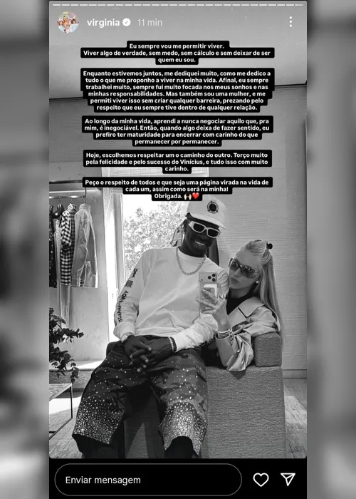 
				Virginia Fonseca fala em “outra chance” após término com Vini Jr.
			
			