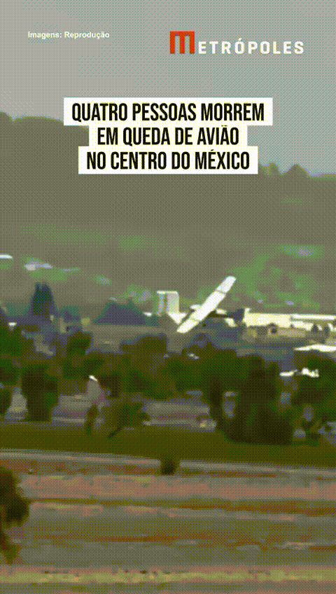 Avião cai instantes após a decolagem e deixa 4 mortos no México