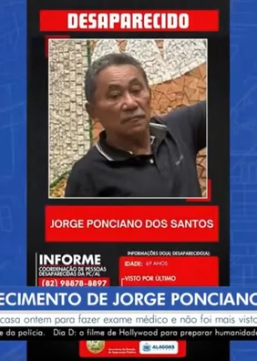Idoso desaparece após sair para fazer exame em Maceió; família suspeita de áudios enviados pelo celular