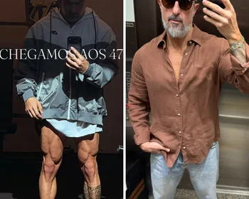 Aos 47 anos, Marcos Mion ostenta pernas musculosas e impressiona fãs: ‘Dormiu no formol’