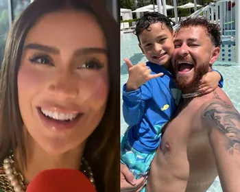 Bianca Andrade curte Copa com o filho e Fred, e exalta o ex: “É minha família”