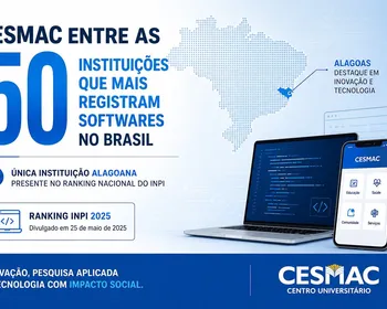 Cesmac entra para grupo das 50 instituições que mais registram softwares no Brasil