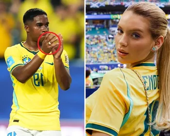 Endrick usa esparadrapo no dedo durante jogo do Brasil na Copa e detalhe chama atenção