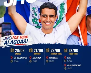 JHC anuncia agenda por oito cidades alagoanas; veja percursos
