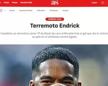 Jornal espanhol chama Endrick de ‘Terremoto’ e aponta atleta como "9" do Brasil