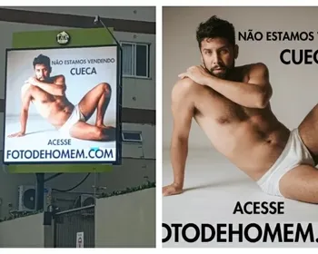 Prefeitura alega pornografia e retira outdoor com homem de cueca