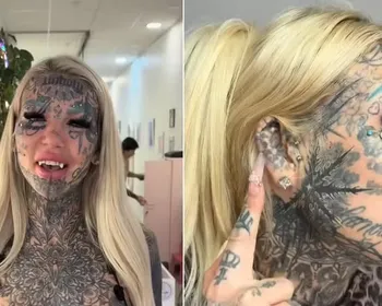 Supertatuada viaja ao exterior, incluindo o Brasil, para modificações corporais proibidas no seu país