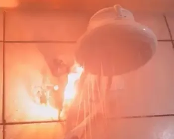 Vídeo de chuveiro elétrico pegando fogo viraliza; saiba o que fazer para isso não acontecer