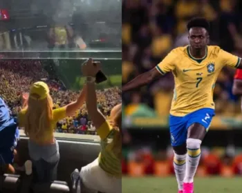 Vídeo: veja a reação de Virginia ao gol de Vini Jr. no jogo do Brasil