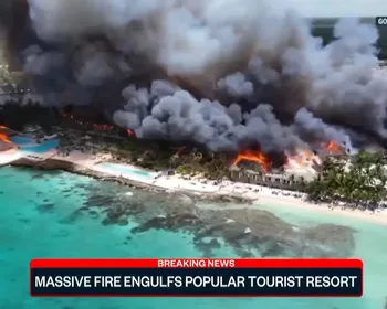 Vídeos mostram incêndio em resort de luxo no Caribe que deixou turista morta e 1.700 evacuados