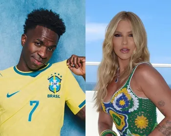 Vini Jr. interage com Virginia em dia de jogo do Brasil