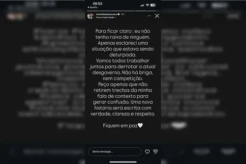 
				Após expor humilhação de Flávio, Michelle diz não ter "raiva de ninguém"
			
			