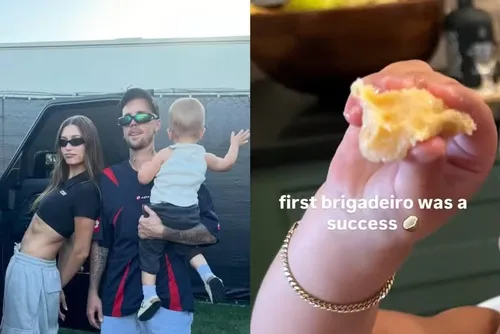 
				Hailey Bieber mostra Jack, seu filho com Justin Bieber, comendo brigadeiro
			
			