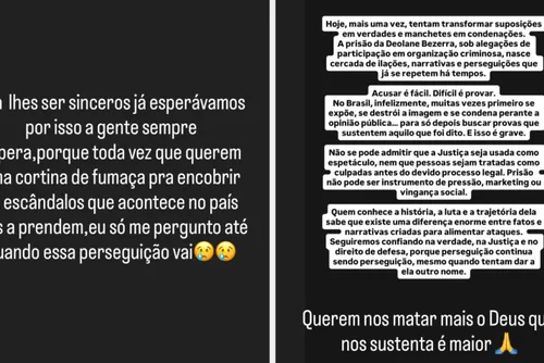 
				Mãe de Deolane Bezerra desabafa sobre prisão da filha
			
			