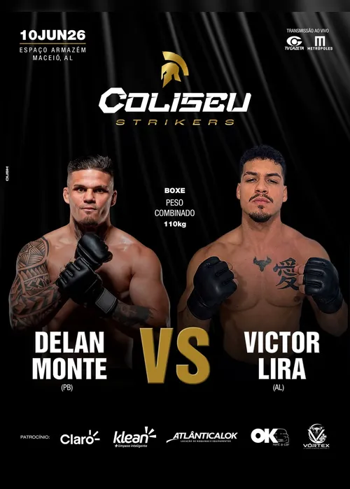 
				Coliseu Strikers: Delan Monte e Victor Lira se enfrentam na terceira luta
			
			