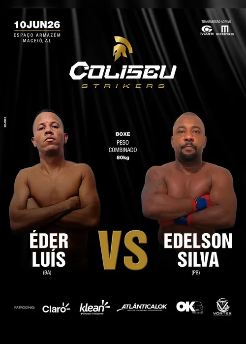 
				Coliseu Strikers: Éder Luís enfrenta Edelson Silva na sexta luta do card
			
			
