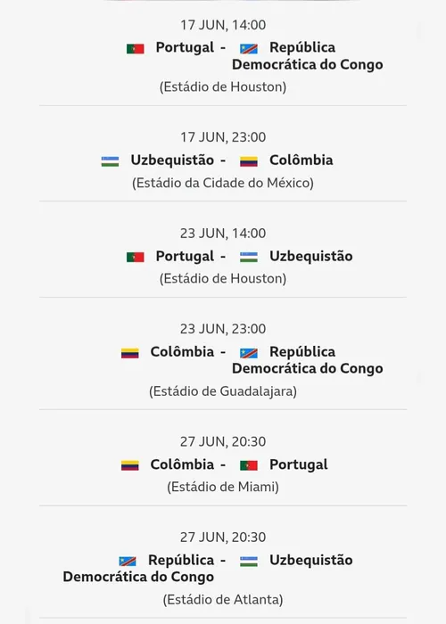 
				Copa do Mundo 2026: confira a tabela de jogos, horário e datas
			
			