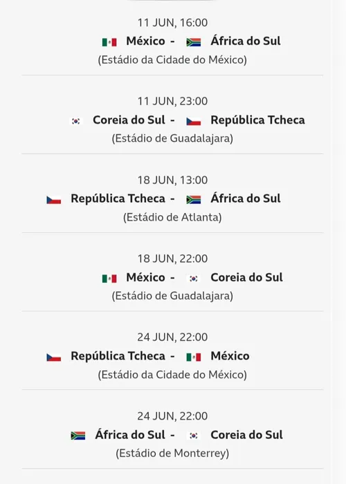 
				Copa do Mundo 2026: confira a tabela de jogos, horário e datas
			
			