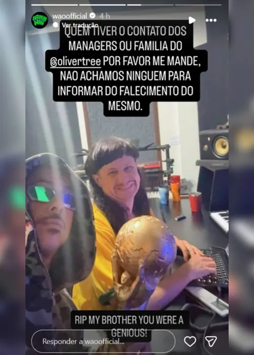 
				Corpo de Oliver Tree é o último a ser identificado e liberado do IML
			
			