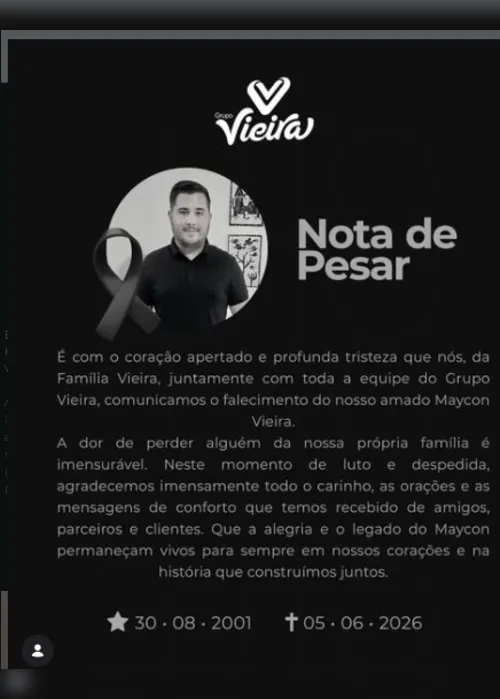 
				"Deixou marcas profundas": quem era o jovem que morreu em grave acidente em Craíbas
			
			